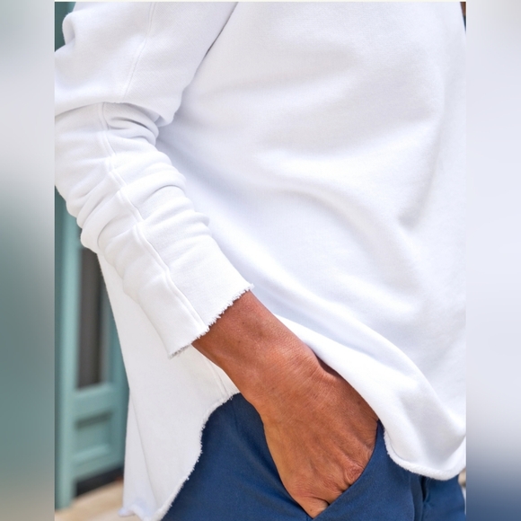 Frank & Eileen Effie Long-Sleeve Funnel Neck Capelet White Small $228 - Picture 3 of 4